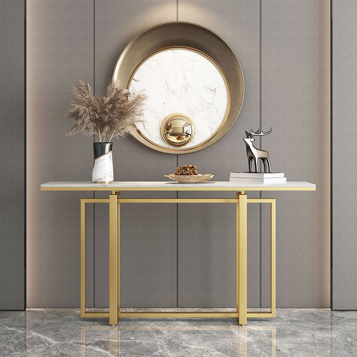 Modern And Lavish Design Console Table With Gold Premium Color